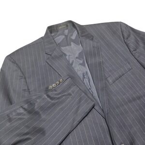 Lauren Ralph Lauren Pinstripe Blazer Two Button‎ Wool Blend Sport Coat 46L Navy